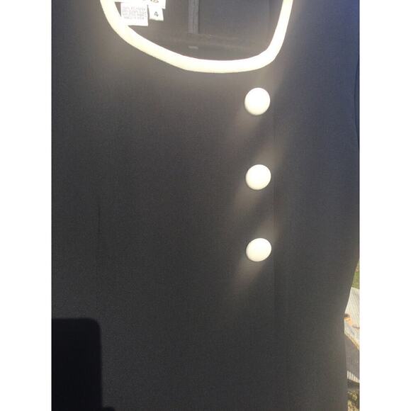 Vintage Talbots womens formal dress size 4 black white button classic Jackie o - Picture 5 of 14